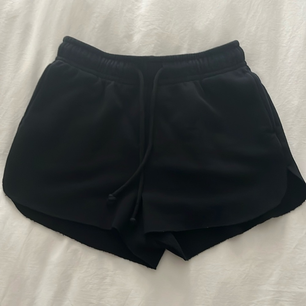 Black Drawstring Shorts, Medium